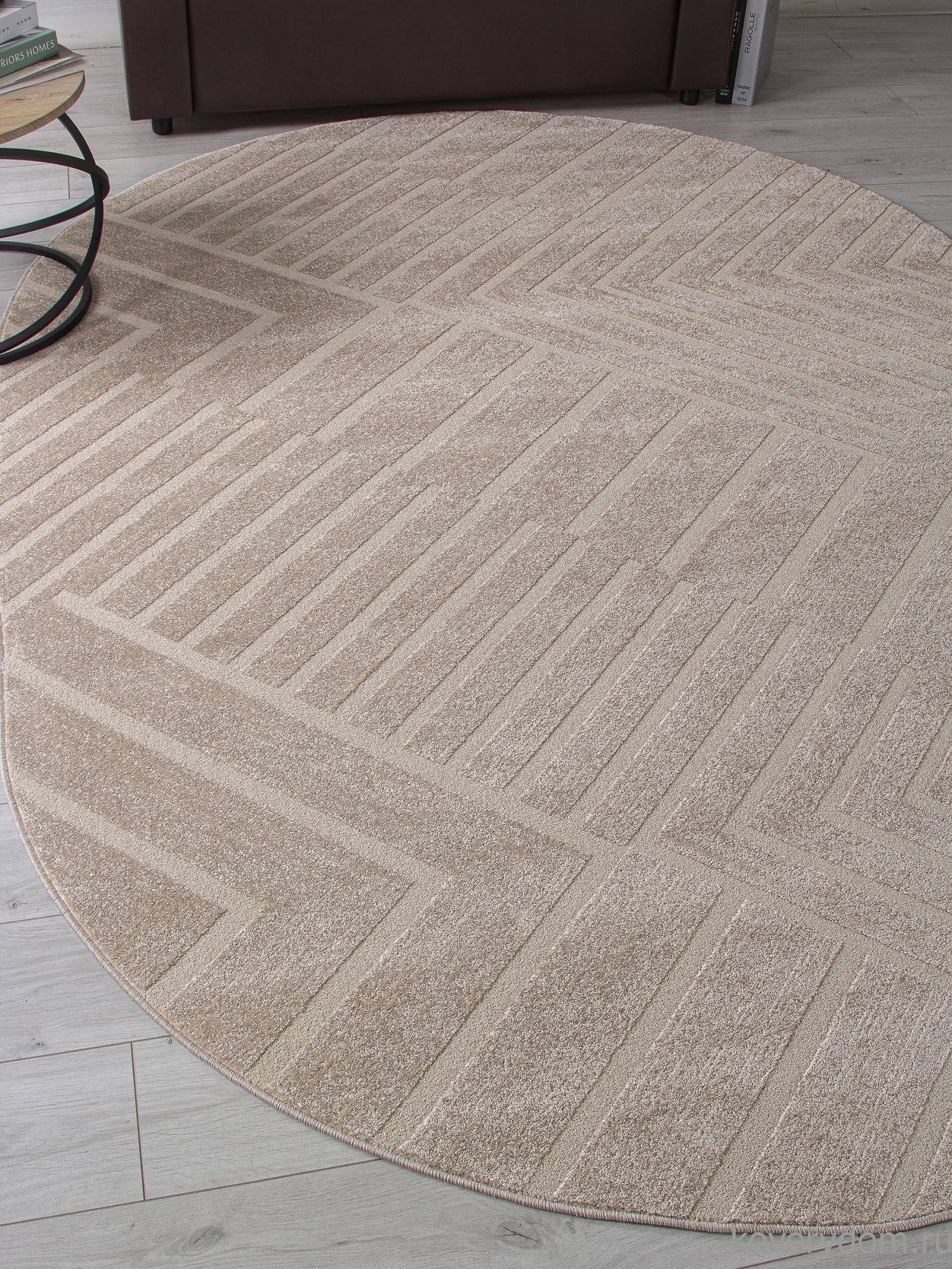 Ковер DIOS F438 LIGHT BEIGE Овал