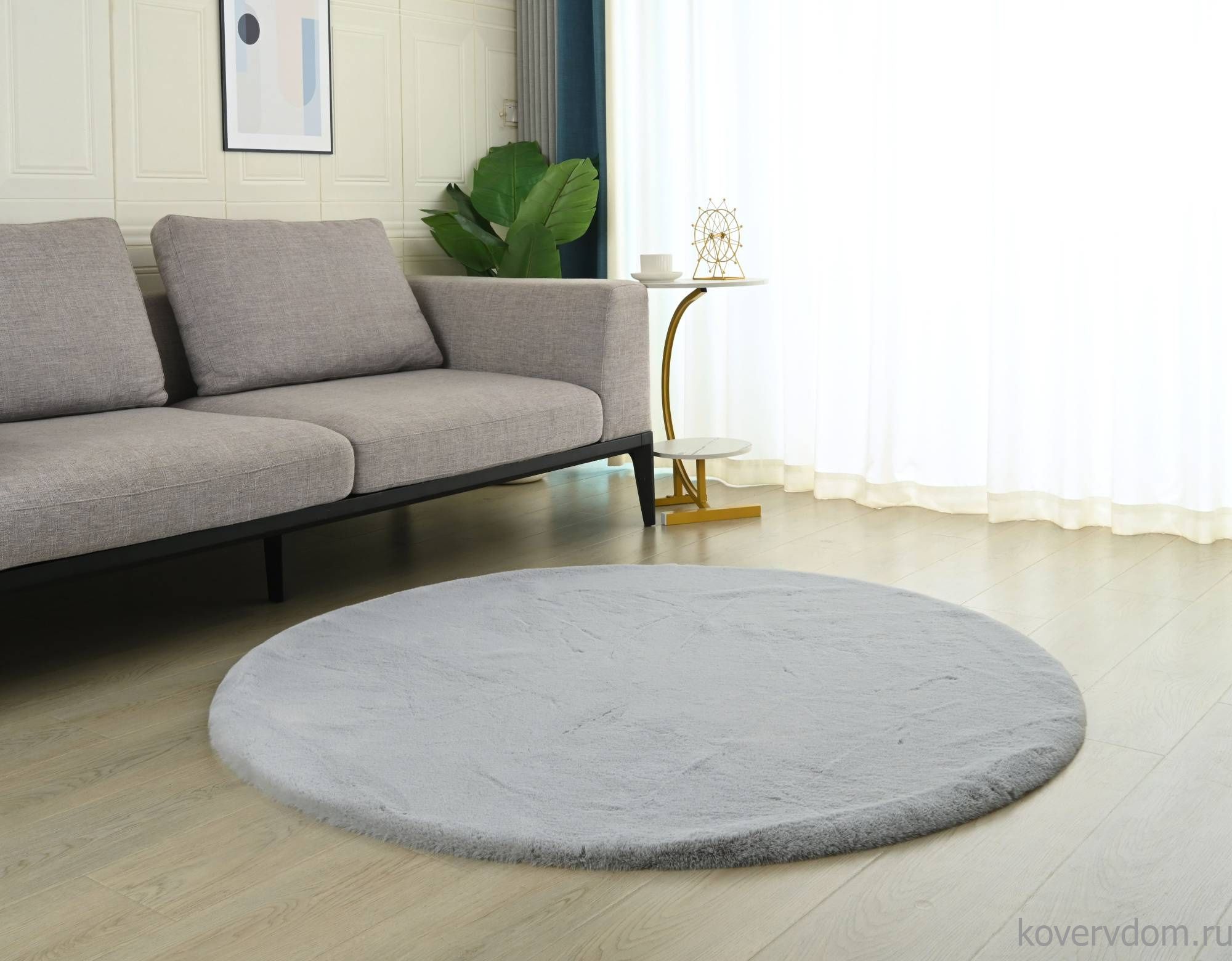 Ковер RABBIT PREMIUM MS1000 L.GREY Круг