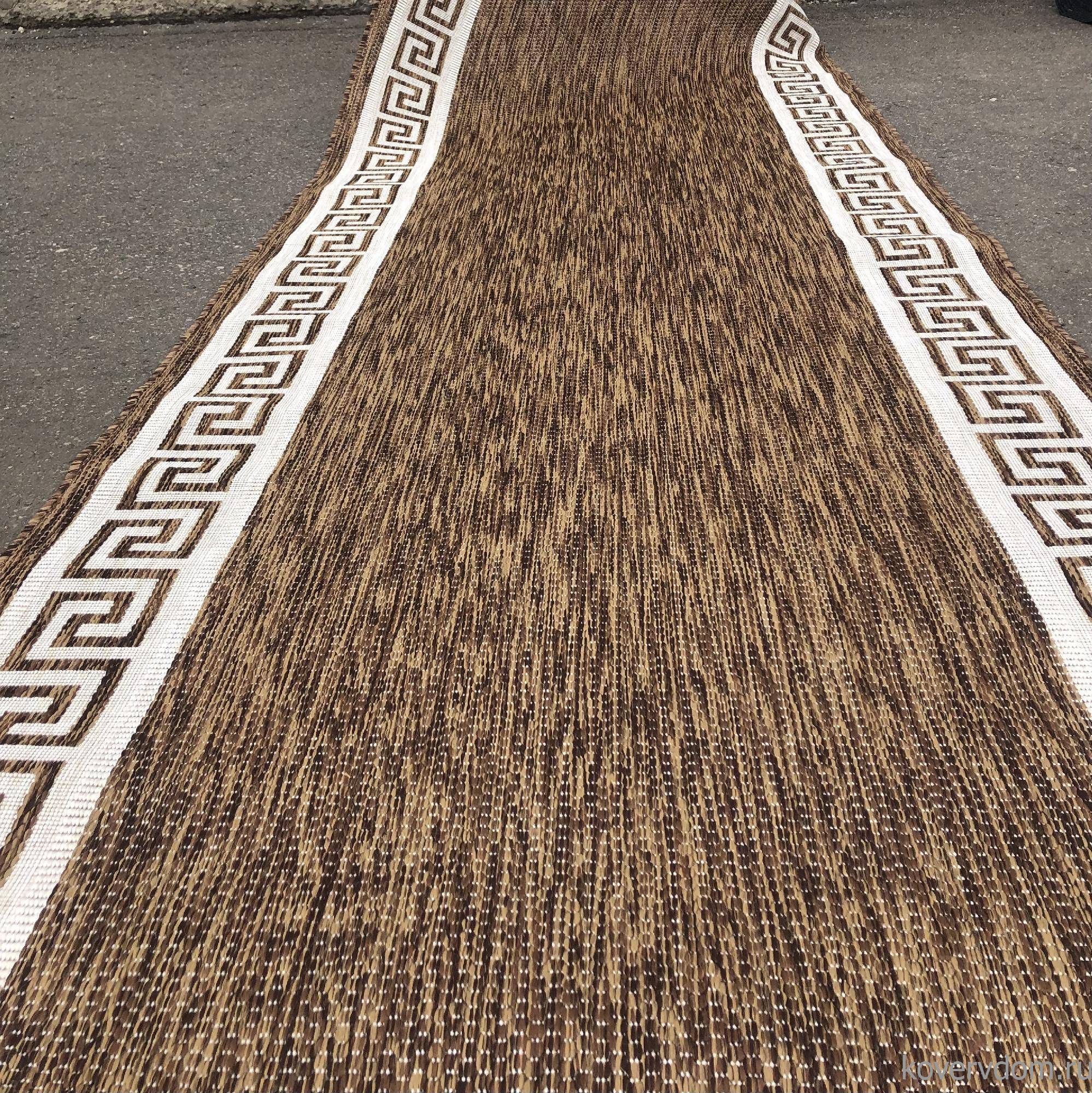 Ковровая дорожка циновка VEGAS S002 BROWN-CREAM