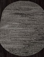 Однотонный ковер-циновка KAIR S143 BLACK-GRAY Овал
