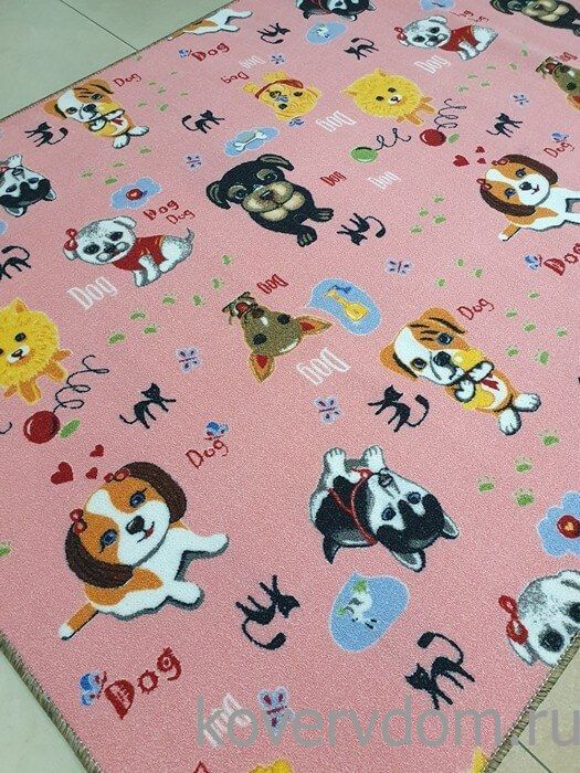 Детский ковер-палас DOGS 1474 розовый 