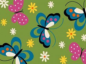 Детский ковер MERINOS Яркие бабочки Кристэл 0772 green