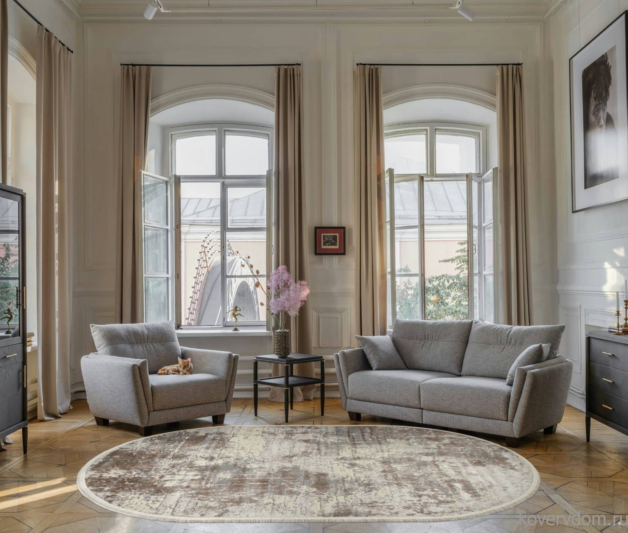 Ковер MARMARIS 26925A GRY / D.BEIGE Овал