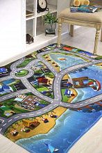 Детский развивающий 3D ковер House of Kids с дорогами ГОРОДОК в морской бухте 86134