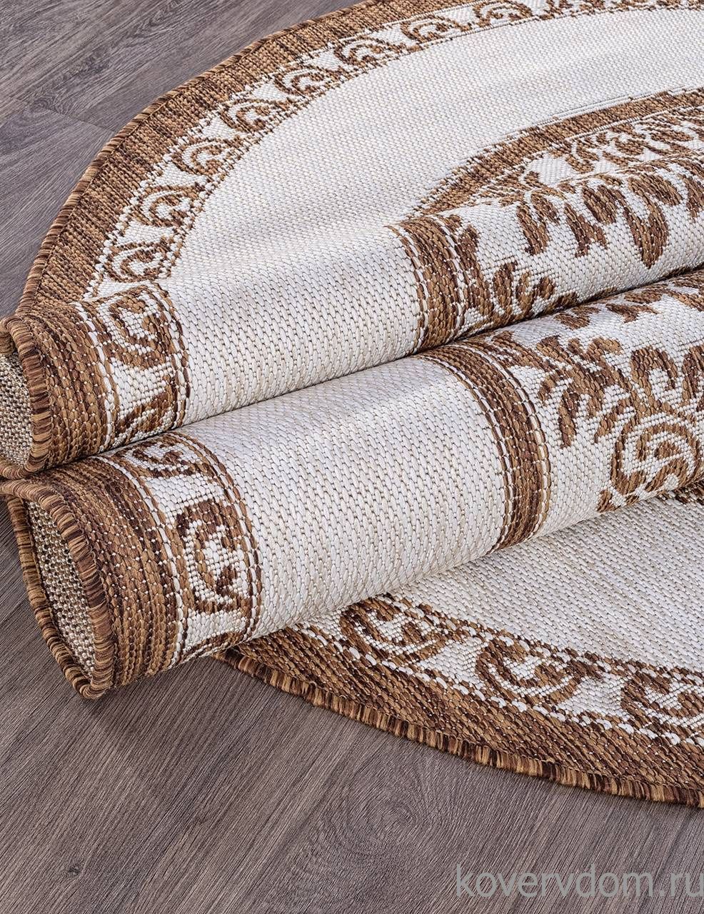 Ковер циновка VEGAS S001 CREAM-BROWN Овал