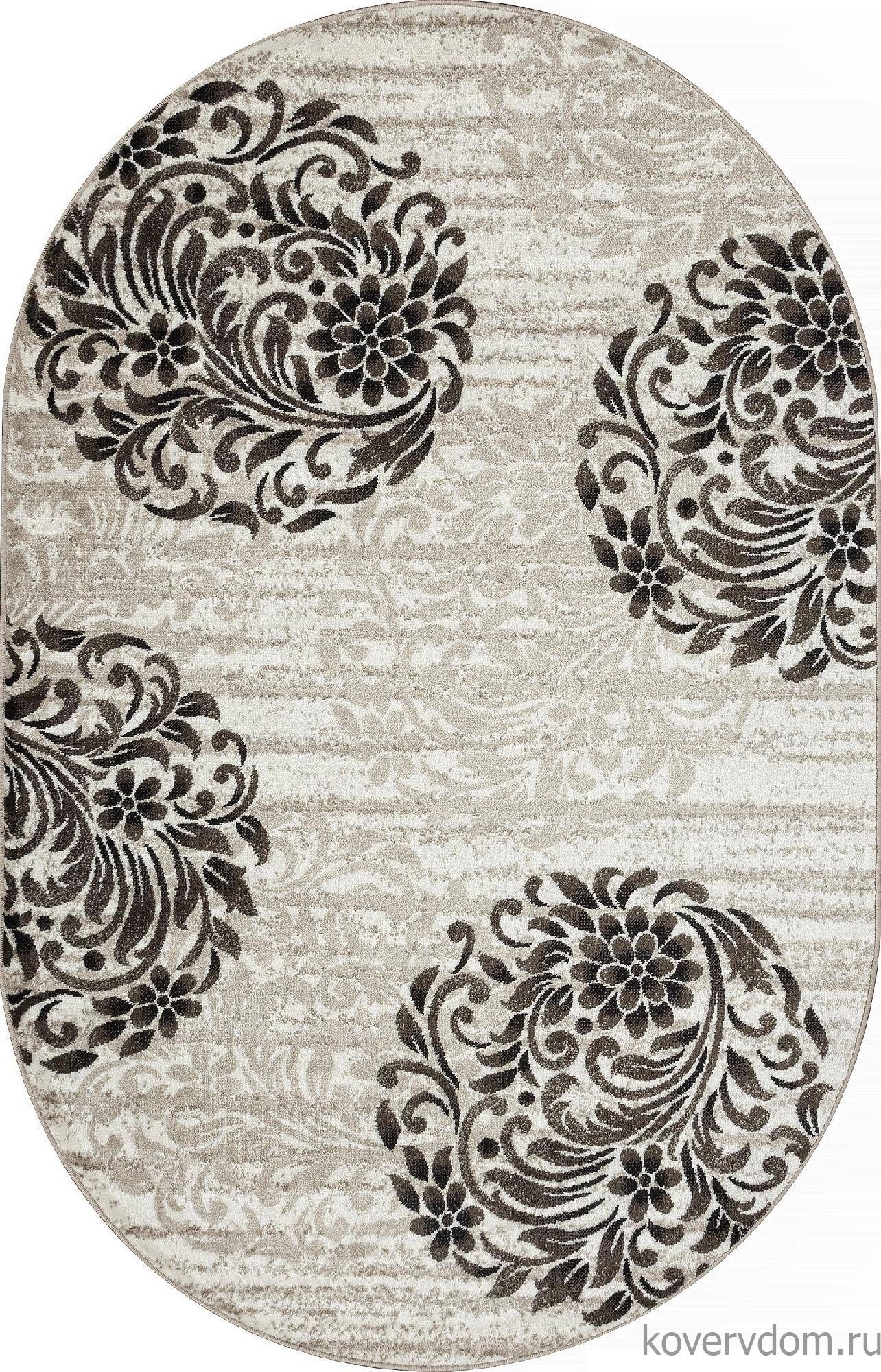 Ковер LUXE L010 CREAM-BROWN Овал Ковер LUXE L010 CREAM-BROWN Овал