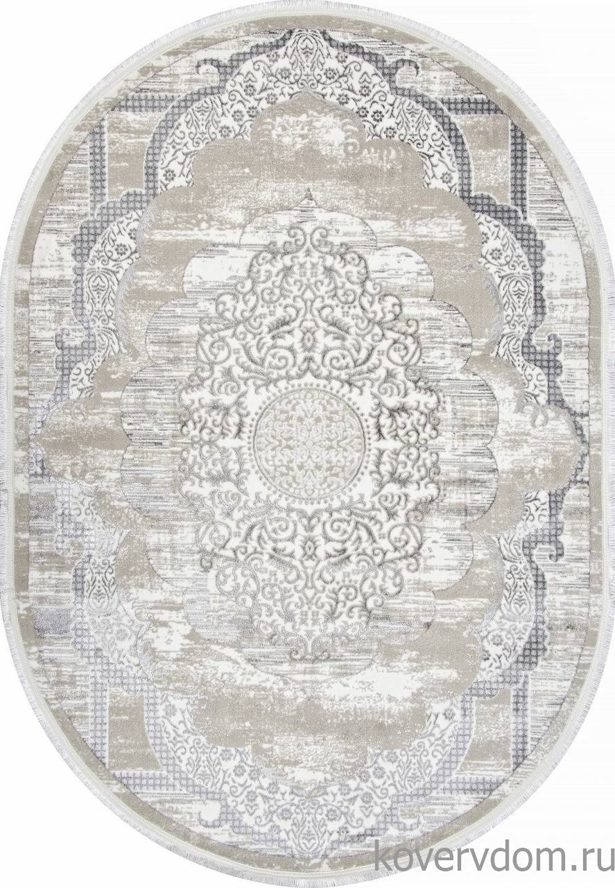 Ковер ALFANI Q018A GREY FDY / CREAM SHRINK Овал Ковер ALFANI Q018A GREY FDY / CREAM SHRINK Овал