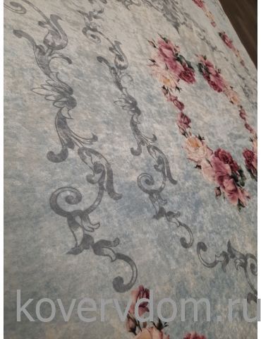 Ковер с цветами Decovilla 28001.101 Голубой Ковер с цветами Decovilla 28001.101 Голубой