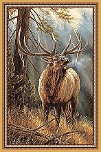 Шерстяной пейзажный ковер с изображением оленя Hunnu 6S1299 82 олень
