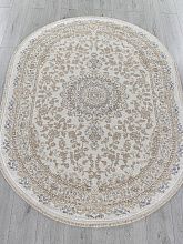 Овальный ковер в гостиную MOSSO 27239A CREAM / NAVY Овал