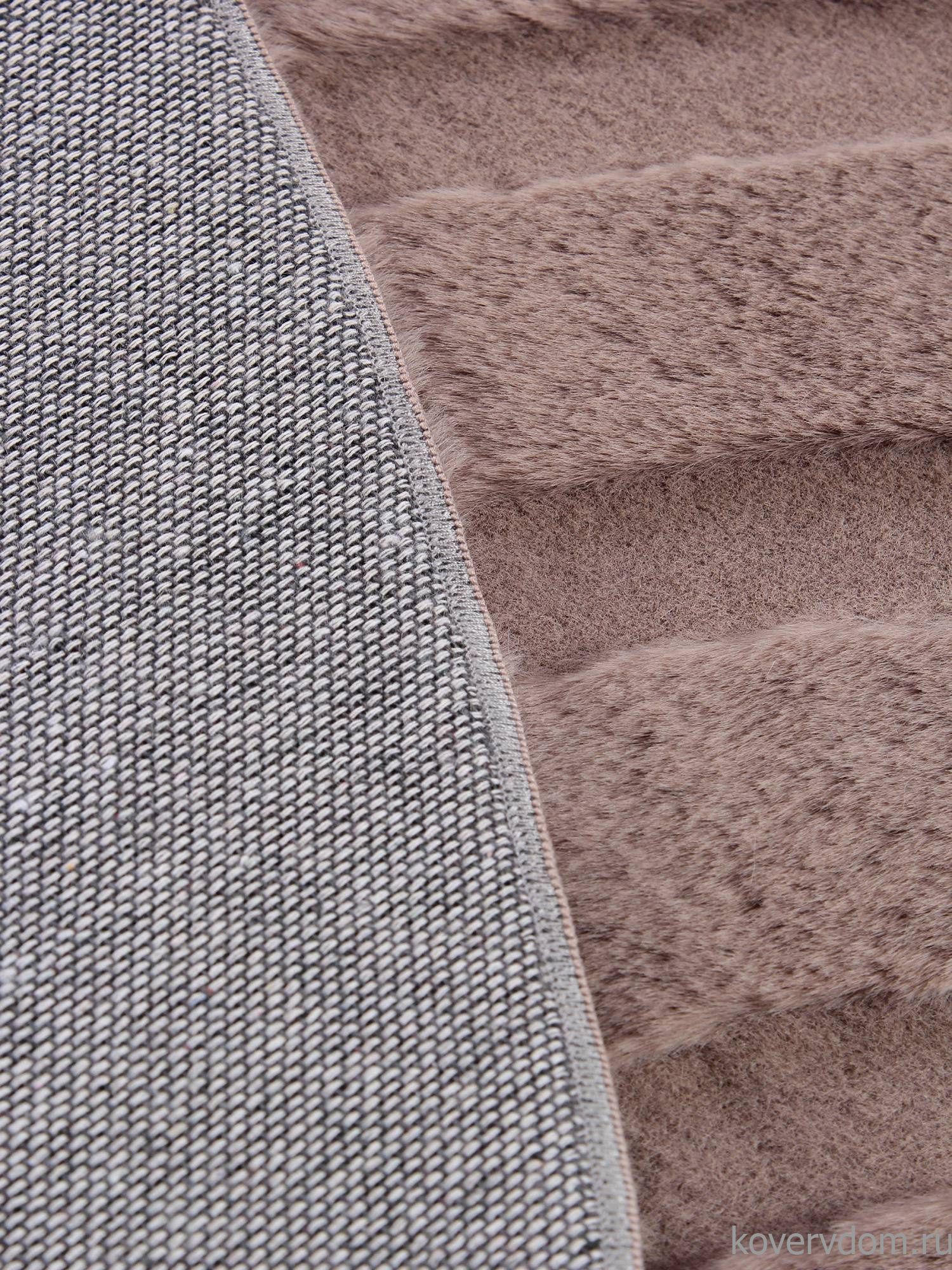 Ковер из искусственного меха RABBIT CARVING PX4005 BROWN / BROWN Круг