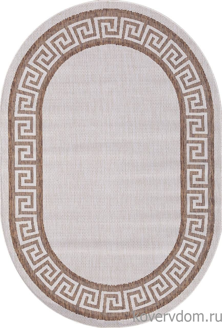 Ковер циновка VEGAS S002 CREAM-BROWN Овал