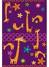 Ковер с рисунком животных детский FUNKY Giraffe a violet